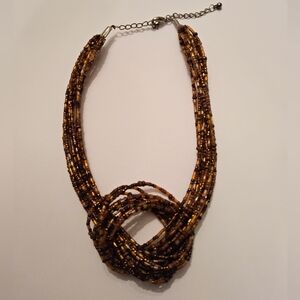 Elegant Brown Beaded Necklace
